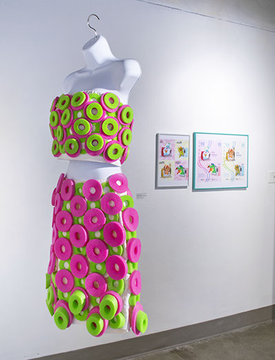 Photo of 2d and 3d design projects from 2018-19 2d3d show.