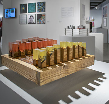 Photo of 3d game board design project from 2018-19 2d3d show.